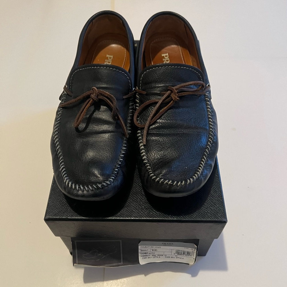 Prada Men’s Blue Loafers
Size 10.5 
Used - Fair Condition